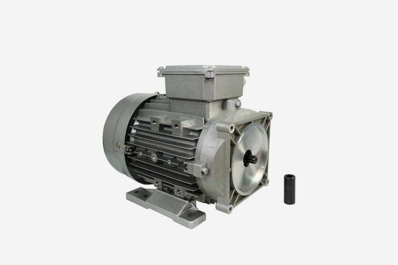 Elektromotor in silber mit Schraube