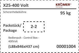 Label Bedienpult Scherenhebebühne 
